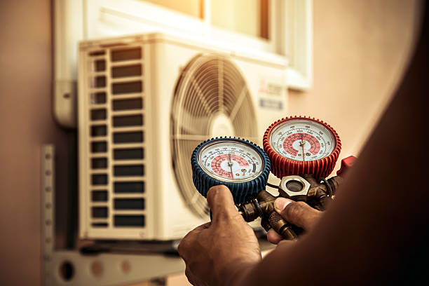Professional Hvac technician working in Blanco, TX
